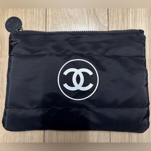 CHANEL BLACK and WHITE LOGO POUCH  BRAND NEW W/TAG